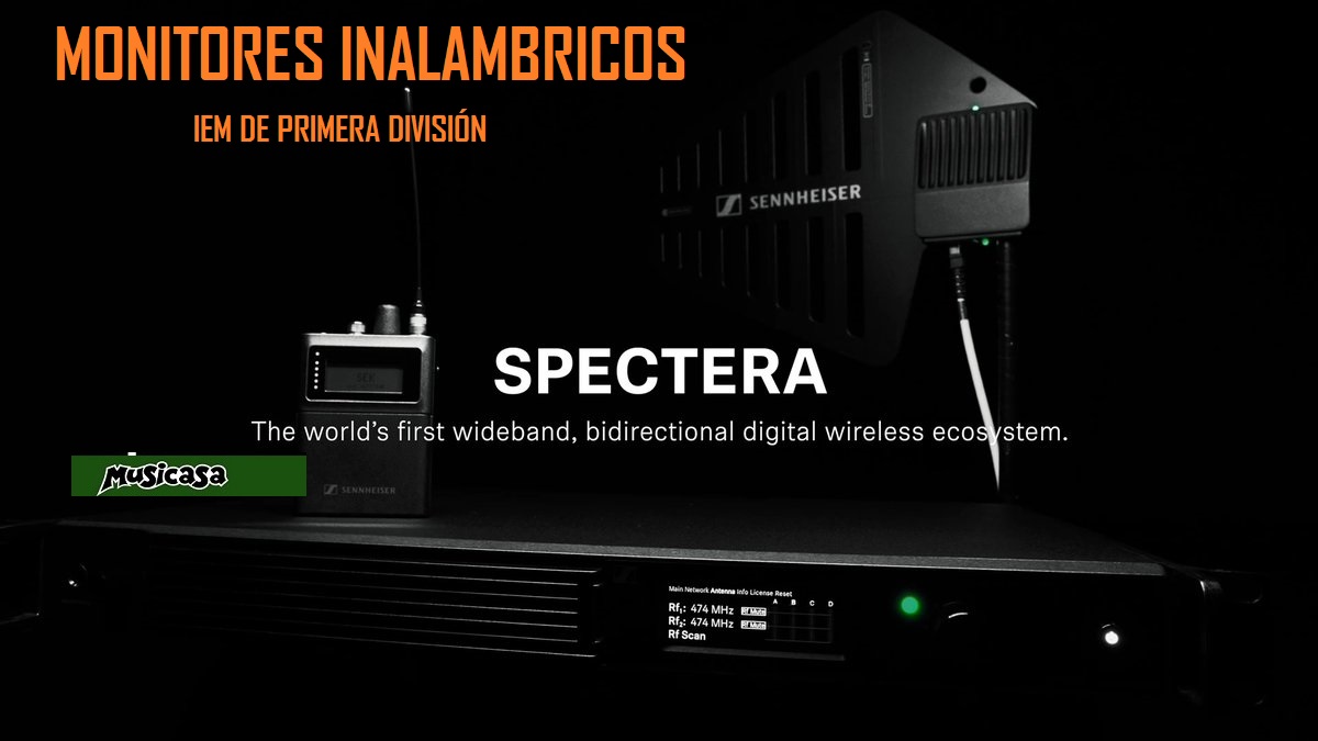 El IEM Monitor inalámbrico Sennheiser  Spectera,  redefine la experiencia de monitoreo inalámbrico. Combinando calidad de sonido, precisión digital y máxima fiabilidad en directo.