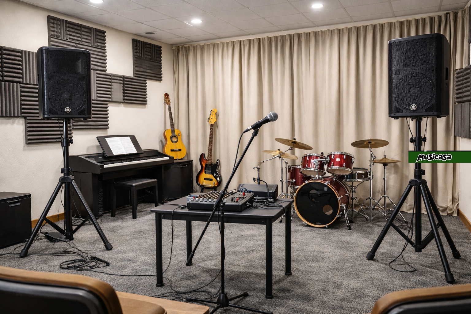 Guía clara y práctica para la instalación de un equipo de sonido en aula de música o estudio
