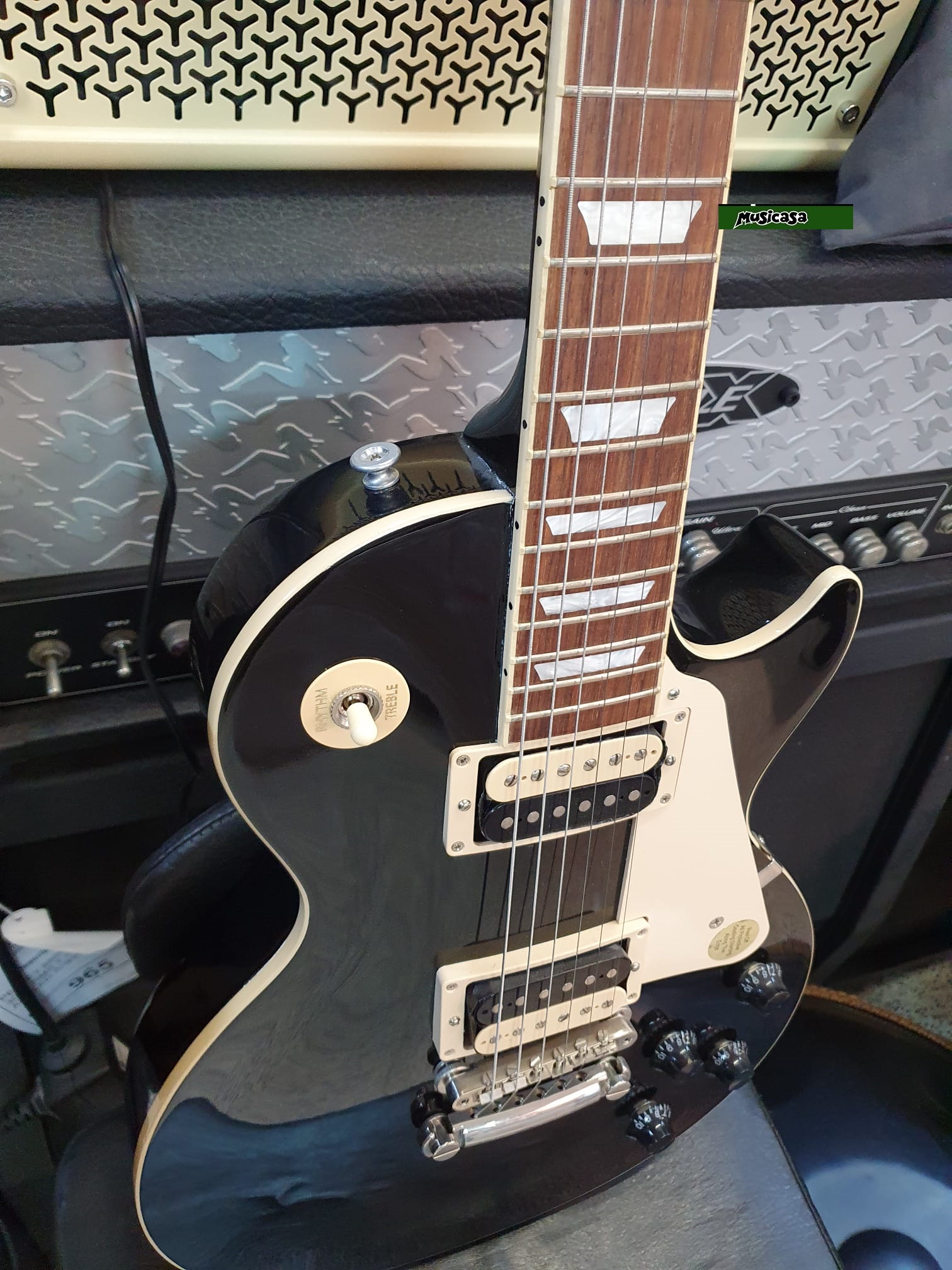 Test guitarra GIBSON LES PAUL CLASSIC EBONY LPCS00EBNH1